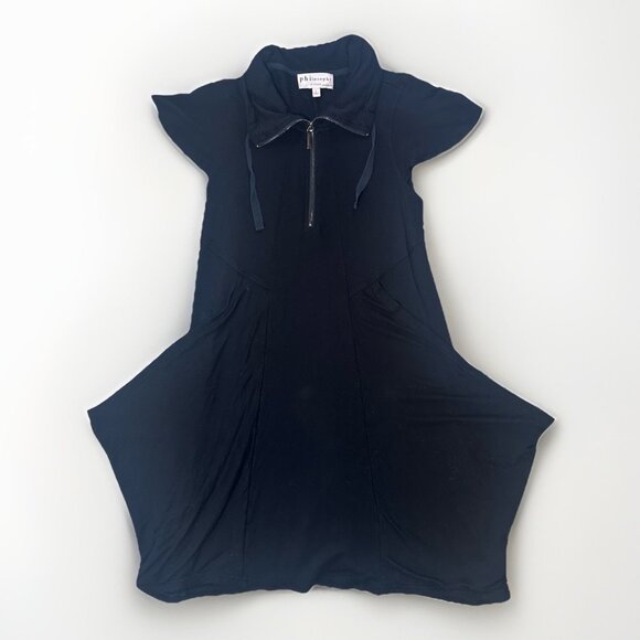 Philsophy Dress Women’s Size Large Midi Length Pockets Raw Hem Sleeve Zipper - Picture 8 of 13